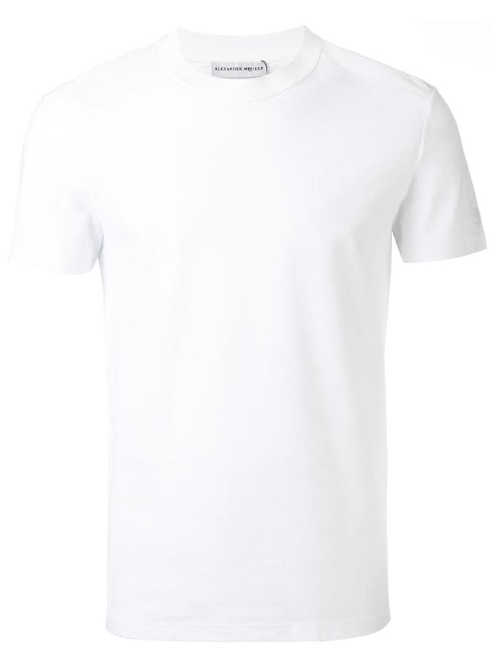 Alexander Mcqueen Zebra Knit T-shirt, Men's, Size: Large, White, Cotton