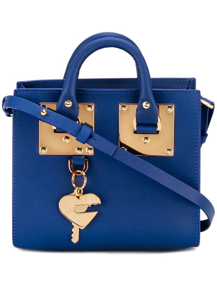 Sophie Hulme Mini 'albion' Tote, Women's, Blue, Leather