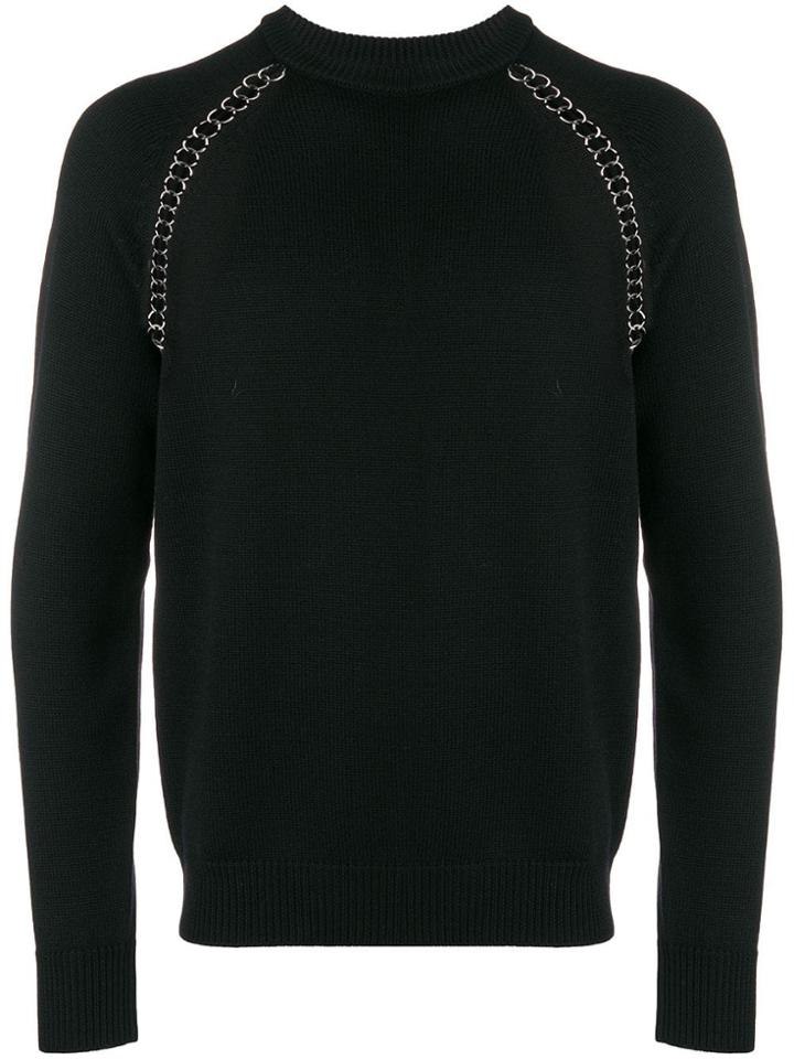 Les Hommes Disc Embellished Sweater - Black