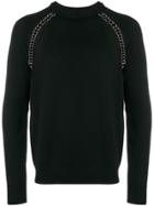 Les Hommes Disc Embellished Sweater - Black