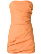 Jacquemus Gathered Design Mini Dress - Yellow & Orange
