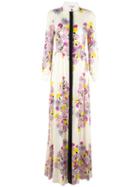 Daniele Carlotta Floral Top-button Maxi Dress, Women's, Size: 44, White, Viscose