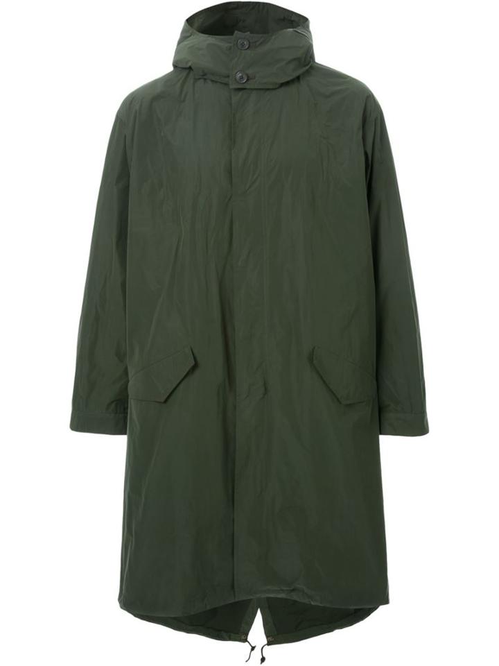 Mr. Gentleman Hooded Raincoat, Men's, Size: Large, Green, Polyester