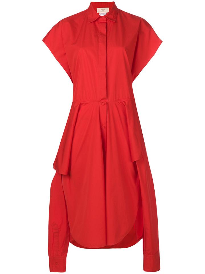 Ports 1961 Oversized Asymmetric Shirt Dress - Red