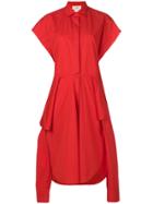 Ports 1961 Oversized Asymmetric Shirt Dress - Red