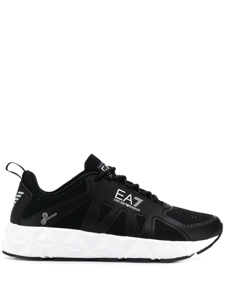 Ea7 Emporio Armani Lace-up Logo Sneakers - Black