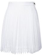 Antonio Berardi Pleated Lace Skirt, Women's, Size: 42, White, Cotton/polyester