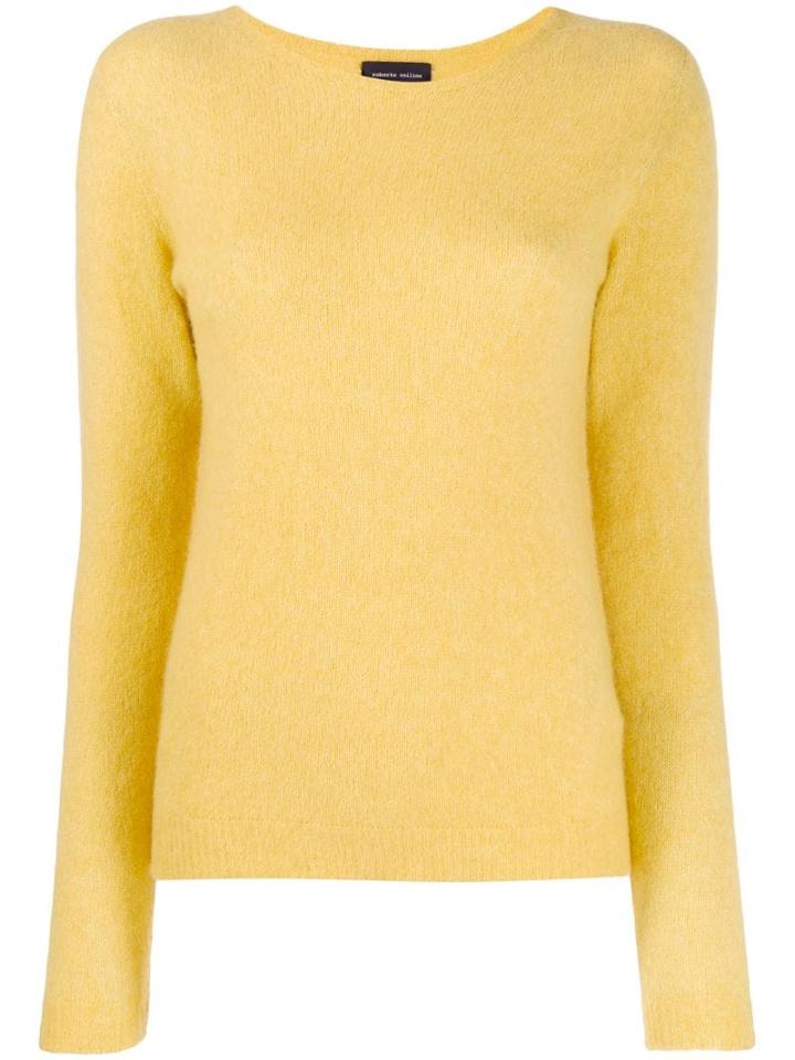 Roberto Collina Knitted Round Neck Sweatshirt - Yellow