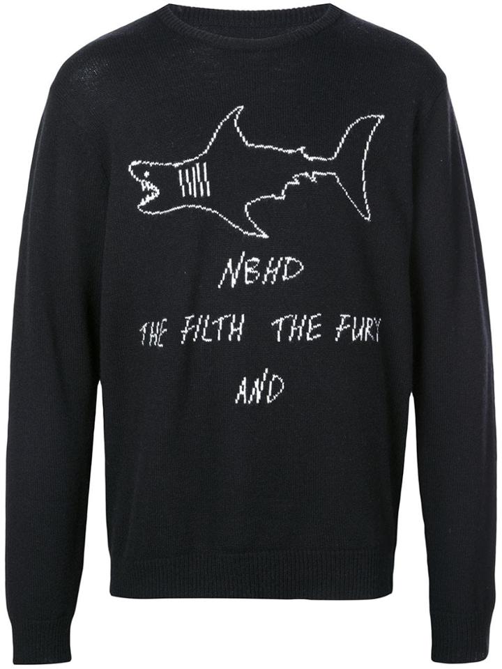 Neighborhood Intarsia-knit Jumper - Black