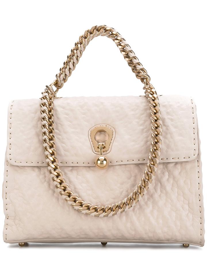 Ermanno Scervino - Embellished Tote - Women - Leather - One Size, Nude/neutrals, Leather