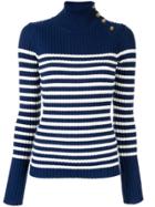 Baum Und Pferdgarten Knit Sailor Stripe Turtleneck Sweater - Blue