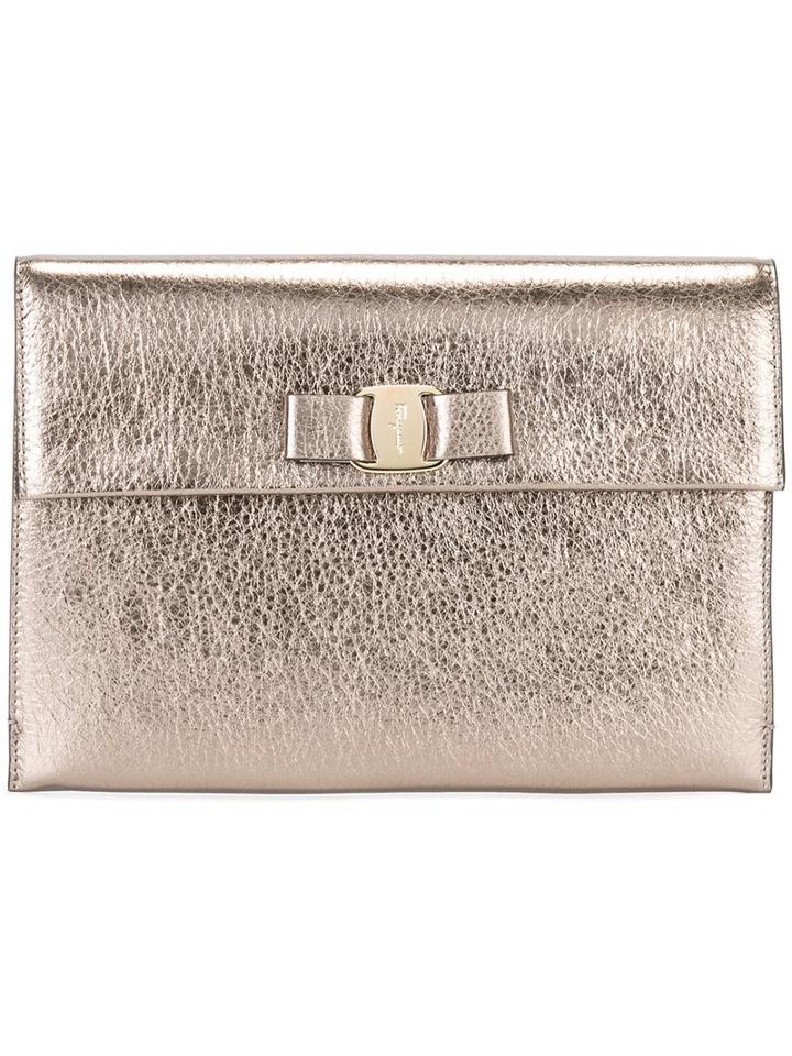 Salvatore Ferragamo 'vara' Clutch, Women's, Grey