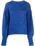 John Richmond Rhinestone Logo Jumper - Blue