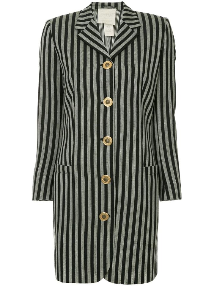 Versace Pre-owned Long Sleeve Coat Jacket - Grey