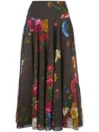 Samantha Sung Women's Black Midi A Line Skirt