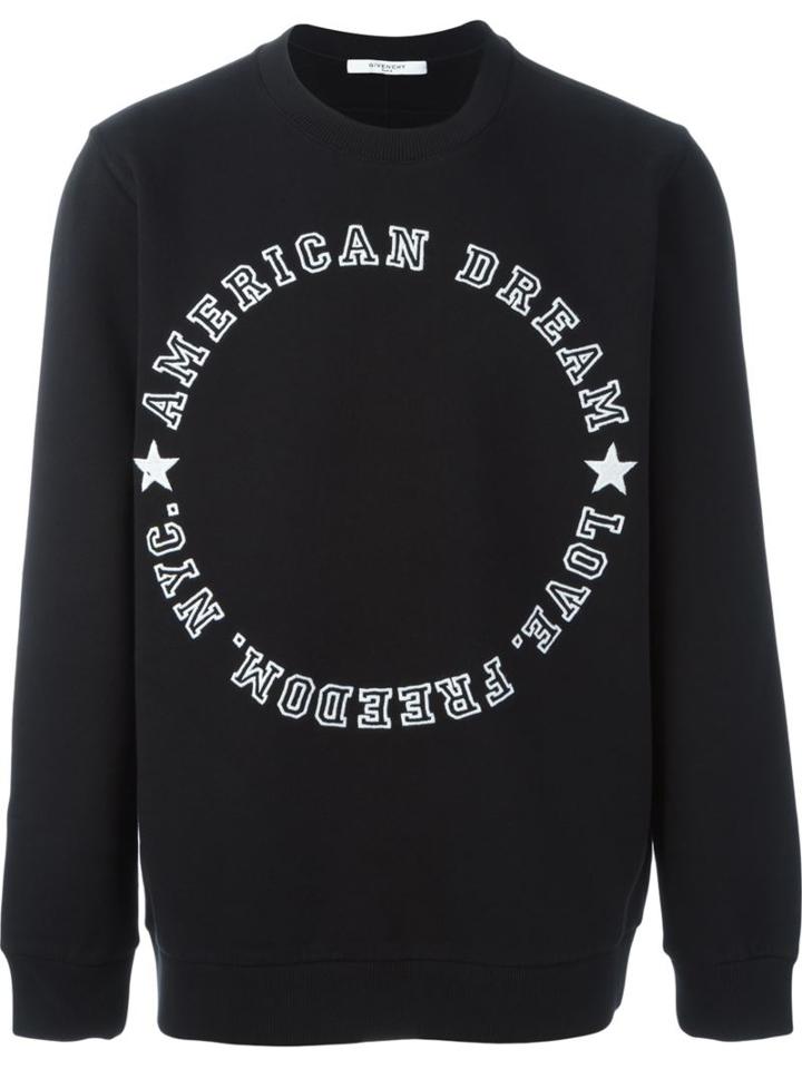 Givenchy American Dream Printed Sweatshirt, Men's, Size: Large, Black, Cotton/polyester