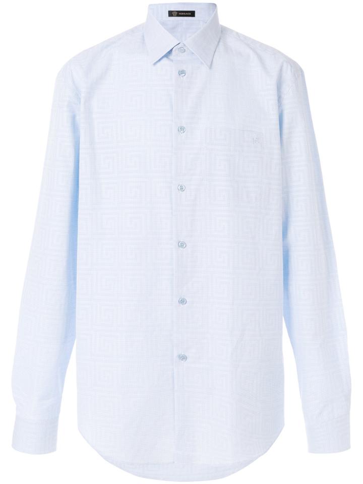 Versace Grecian Print Shirt - Blue