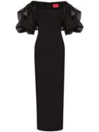 Solace London Ellice Puff-sleeve Maxi Dress - Black
