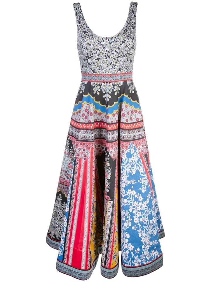 Alice+olivia Printed Scoop Neck Dress - Black