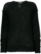 Helmut Lang Sheer Distressed Sweater - Black