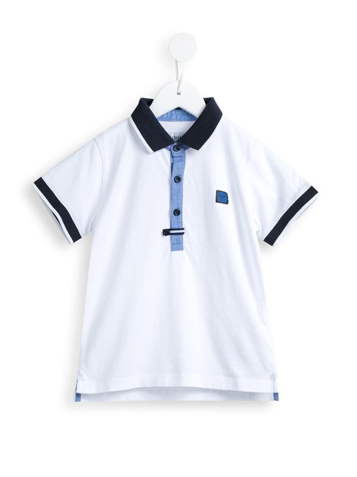 Armani Junior Denim Trim Polo Shirt