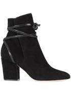 Sergio Rossi Tie Detail Ankle Boots - Black