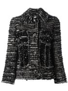 Simone Rocha Beaded Tweed Fitted Jacket - Black