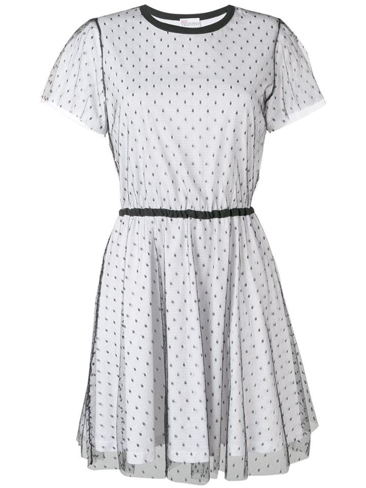 Red Valentino Dotted Mesh Mini Dress - White