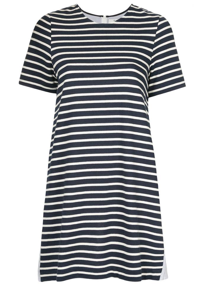 Sea Latch Back Striped Dress - Blue