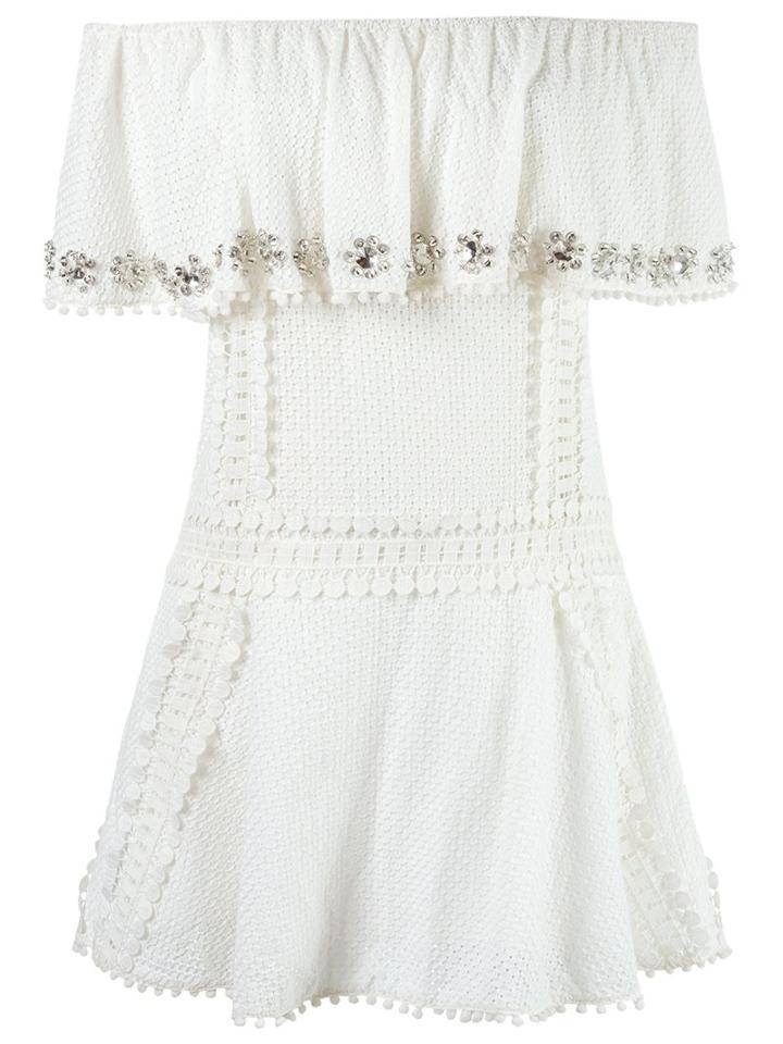 Andrea Bogosian Off Shoulder Dress, Women's, Size: P, White, Cotton