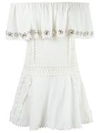 Andrea Bogosian Off Shoulder Dress, Women's, Size: P, White, Cotton