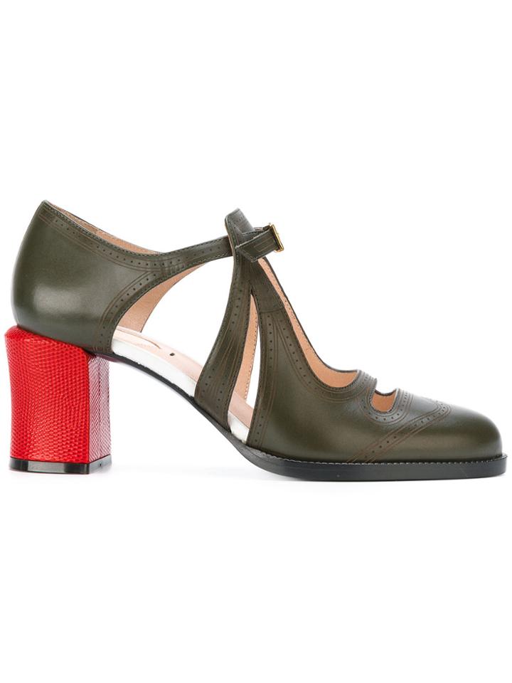 Fendi Cut-out Pumps - Green