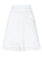 Love Moschino Frayed Skirt, Women's, Size: 40, White, Cotton/spandex/elastane