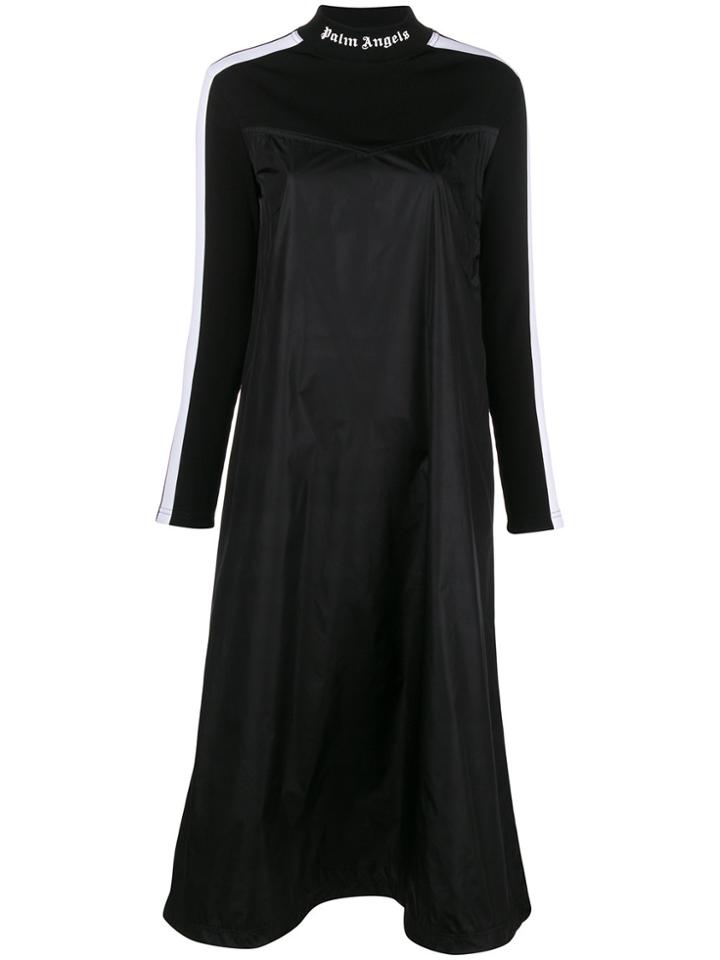 Palm Angels Logo Turtle Neck Dress - Black