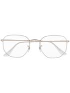 Ray-ban Matte-finish Hexagonal Frame Glasses - Silver