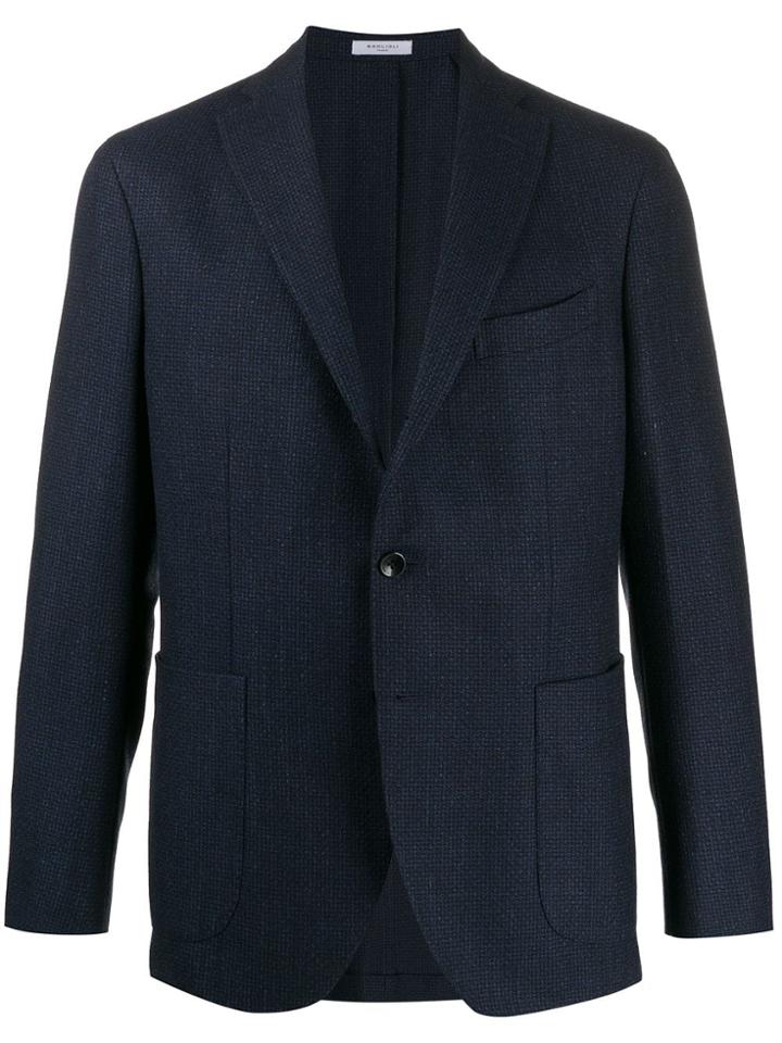 Boglioli One-button Check Blazer - Blue