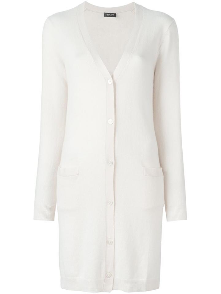 Twin-set Long Cardigan, Women's, Size: Xxl, Nude/neutrals, Polyester/cashmere