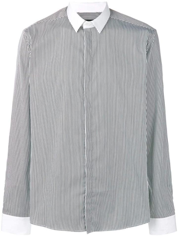 Les Hommes Pinstripe Shirt - Black