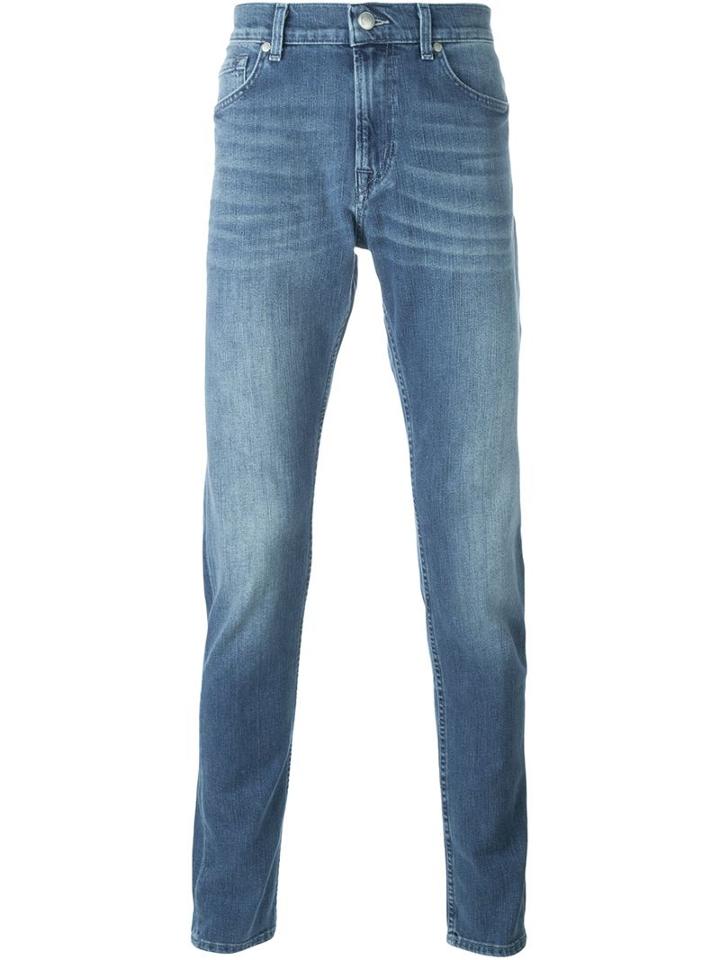 7 For All Mankind Ronnie Skinny Jeans, Men's, Size: 38, Blue, Cotton/polyester