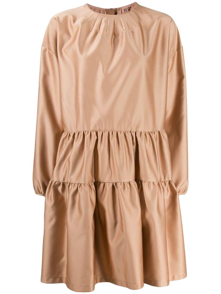 Nº21 Flared Tiered Dress - Pink