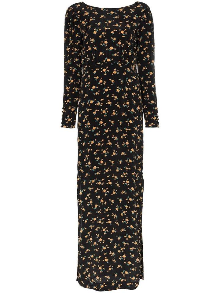Bytimo Maxi Floral Print Dress - Black