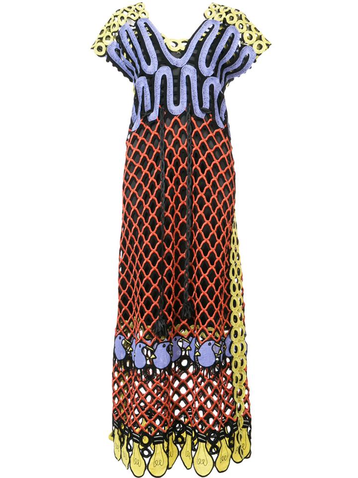 Tsumori Chisato Embroidered Overlay Shift Dress - Multicolour