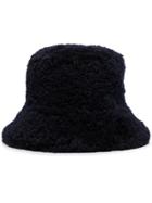 Sunnei Blue Shearling Bucket Hat