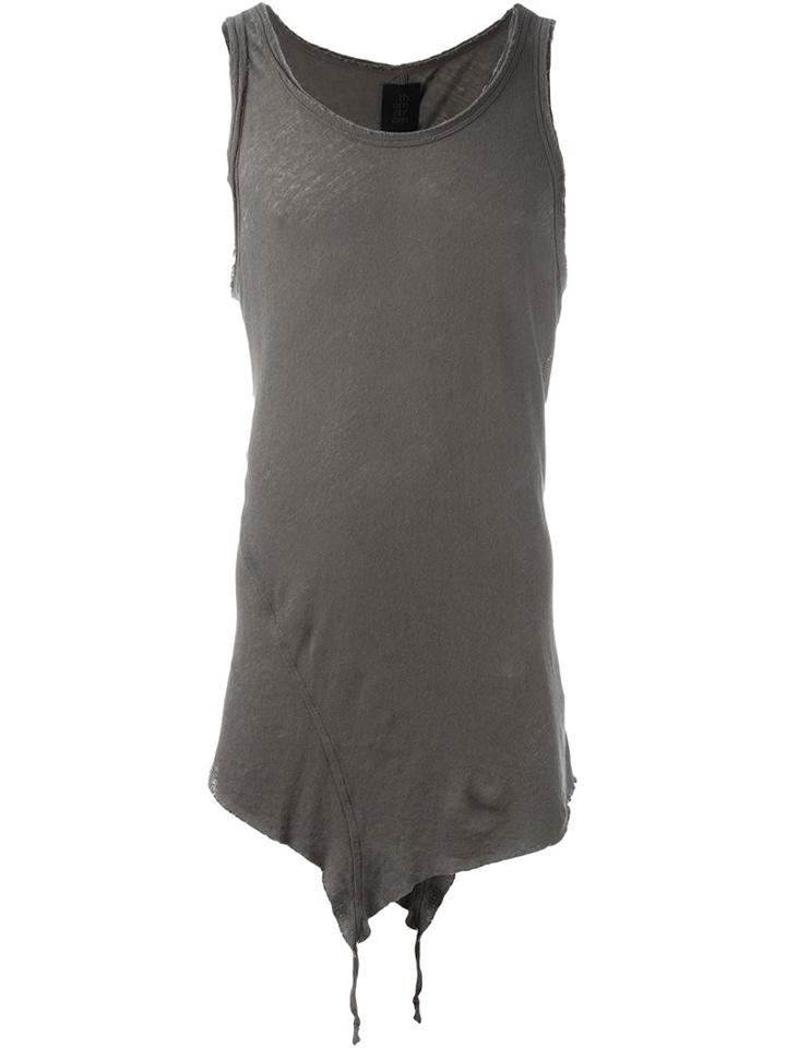 Thom Krom Raw Edge Tank Top, Men's, Size: Xl, Grey, Cotton/linen/flax