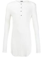 Ann Demeulemeester Grandad Collar T-shirt, Men's, Size: Large, White, Rayon/wool