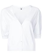 Le Ciel Bleu Lace Balloon Sleeve Knit Cardigan - White