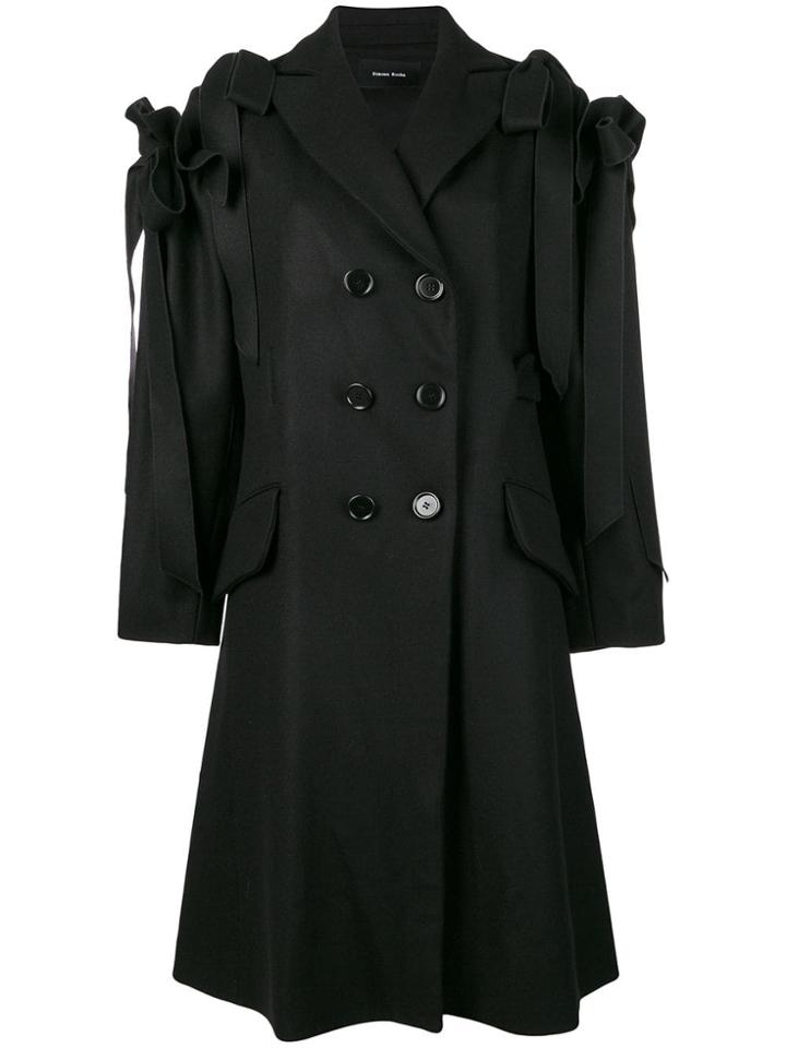 Simone Rocha Ruffle Bow Coat - Black
