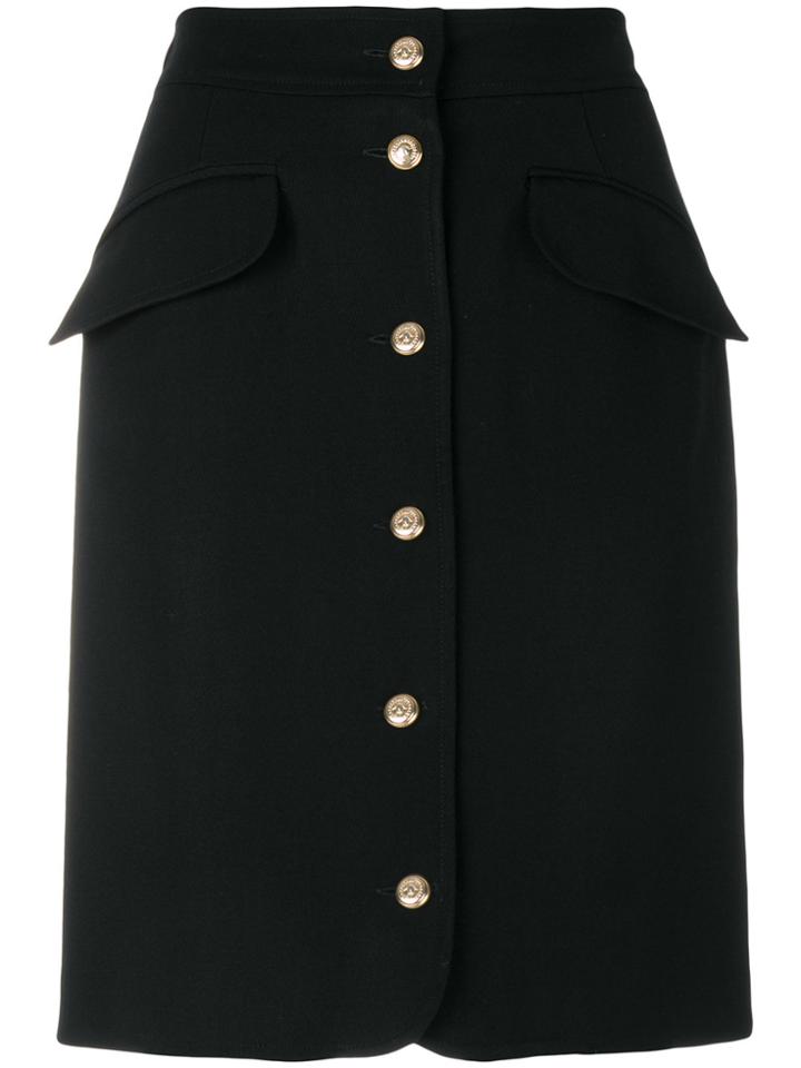 Moschino Vintage Buttoned Skirt - Black