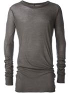 Rick Owens Long Length T-shirt, Men's, Size: S, Grey, Cotton