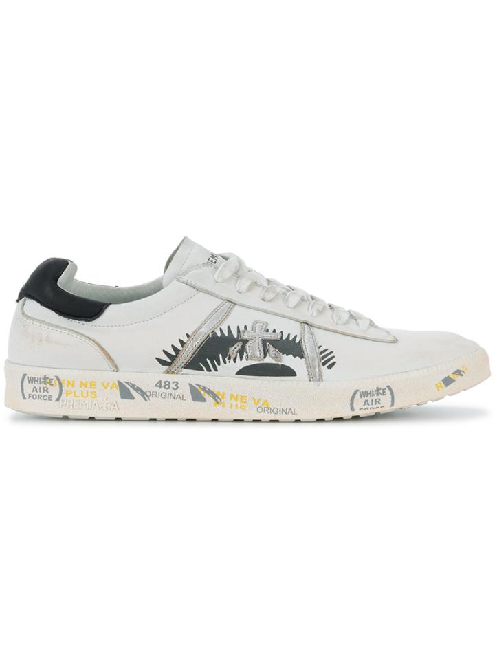 White Premiata Andy 3094 Printed Sneakers